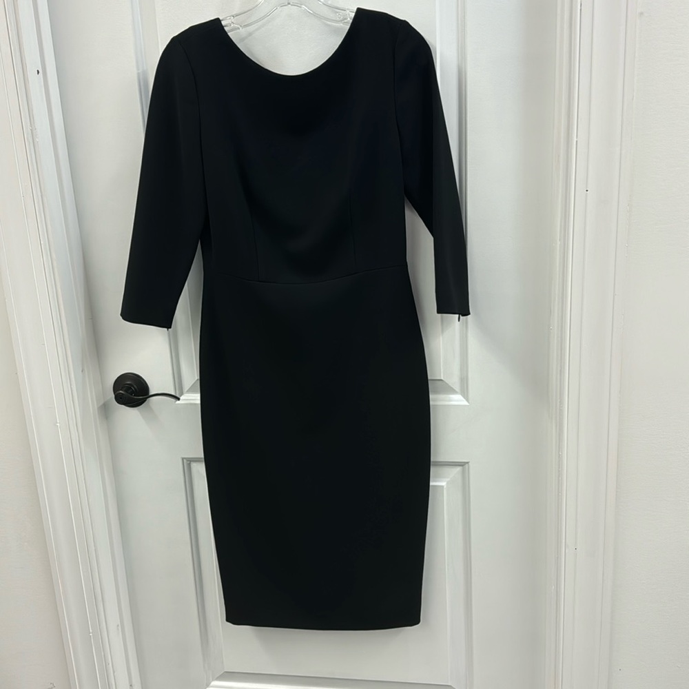 Theory Black Crepe long sleeve dress
